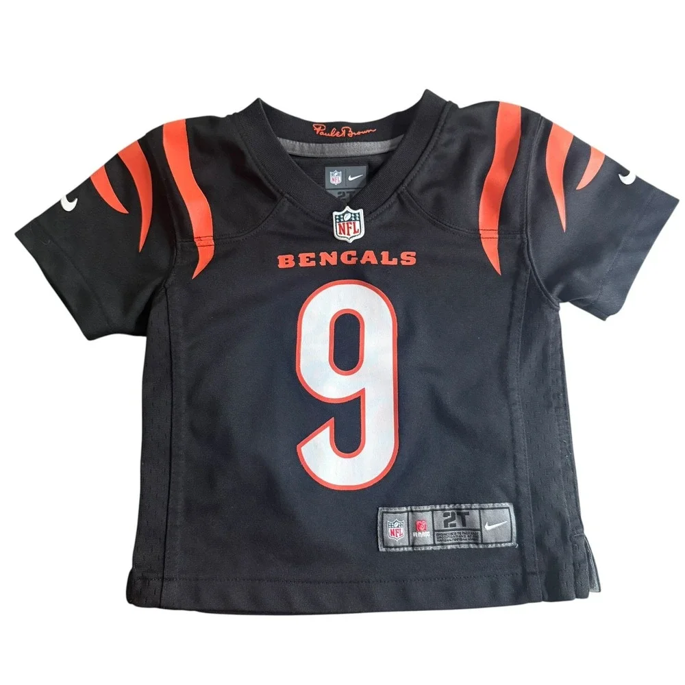 Nike Cincinnati Bengals Joe Burrow #9 Youth 2T Jersey Black Orange White NFL